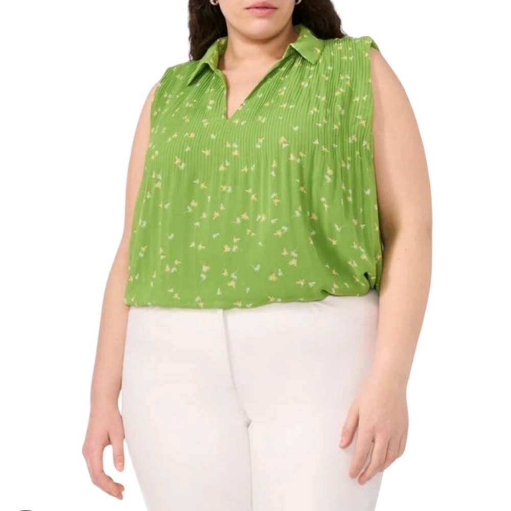 Halogen Lime Green Sleeveless Blouse
